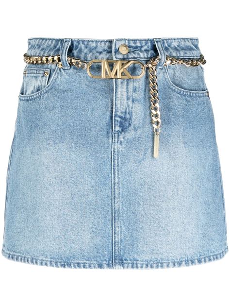 michael kors jean skirt|Denim Belted Mini Skirt .